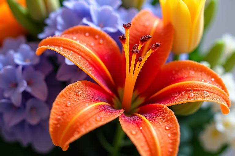 Arreglo floral fresco y vibrante, simbolizando la calidad de los productos de Axial Bloom